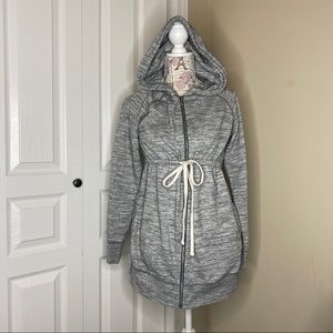 GAP Maternity Zip Up Sweater w/ Waist Tie Gray S